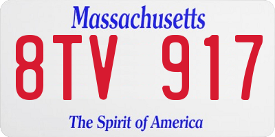MA license plate 8TV917