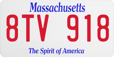 MA license plate 8TV918