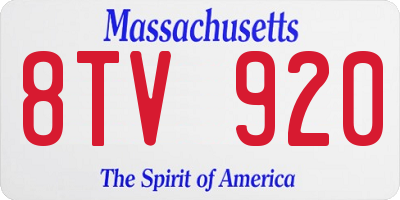 MA license plate 8TV920