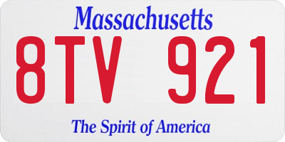 MA license plate 8TV921