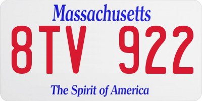 MA license plate 8TV922