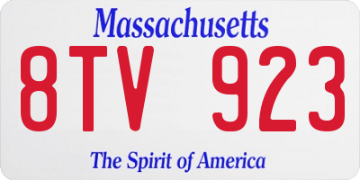 MA license plate 8TV923