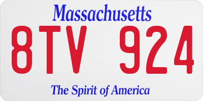 MA license plate 8TV924