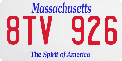MA license plate 8TV926