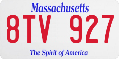 MA license plate 8TV927