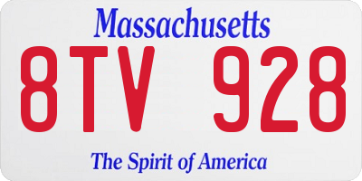 MA license plate 8TV928