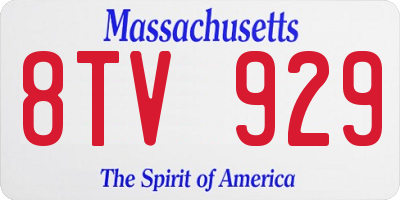 MA license plate 8TV929