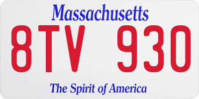 MA license plate 8TV930