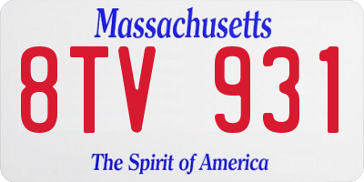 MA license plate 8TV931