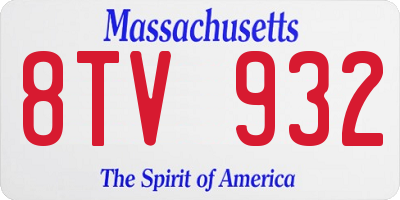 MA license plate 8TV932