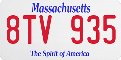 MA license plate 8TV935