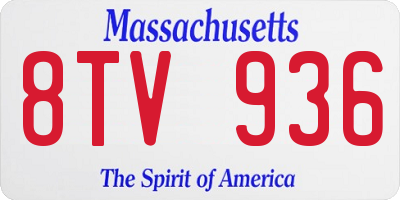 MA license plate 8TV936