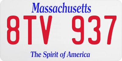 MA license plate 8TV937