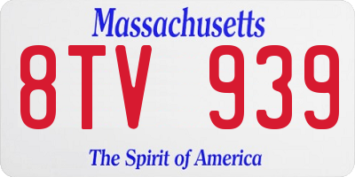 MA license plate 8TV939