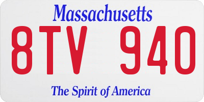 MA license plate 8TV940