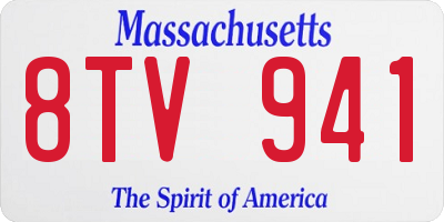 MA license plate 8TV941