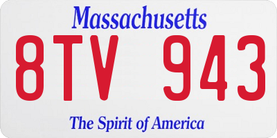 MA license plate 8TV943