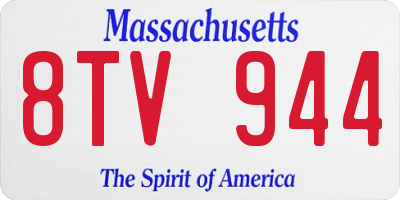 MA license plate 8TV944