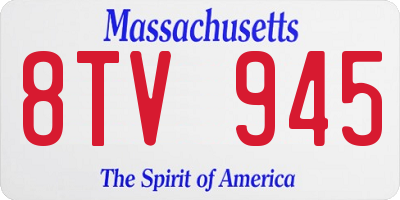 MA license plate 8TV945
