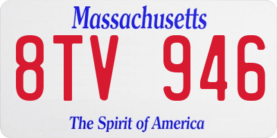 MA license plate 8TV946