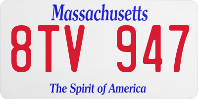 MA license plate 8TV947