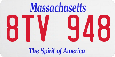 MA license plate 8TV948