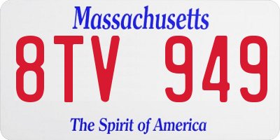 MA license plate 8TV949