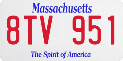 MA license plate 8TV951