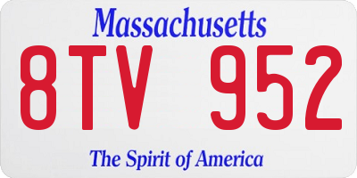 MA license plate 8TV952