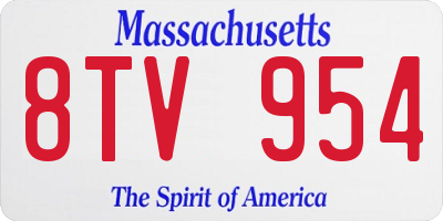 MA license plate 8TV954