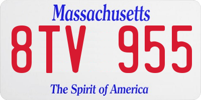 MA license plate 8TV955
