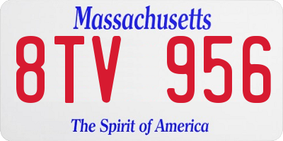 MA license plate 8TV956