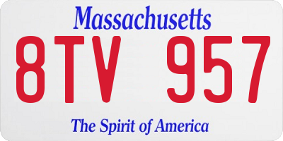 MA license plate 8TV957