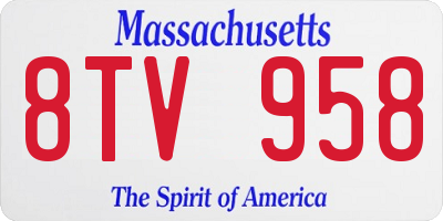 MA license plate 8TV958
