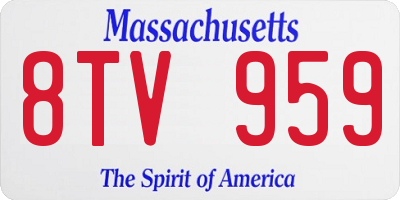 MA license plate 8TV959