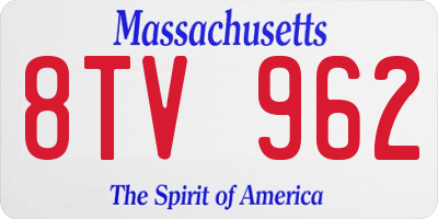 MA license plate 8TV962