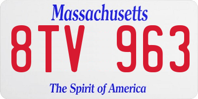 MA license plate 8TV963