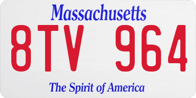 MA license plate 8TV964