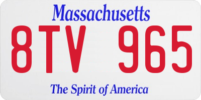 MA license plate 8TV965