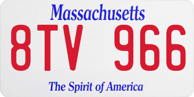 MA license plate 8TV966