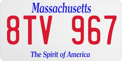 MA license plate 8TV967