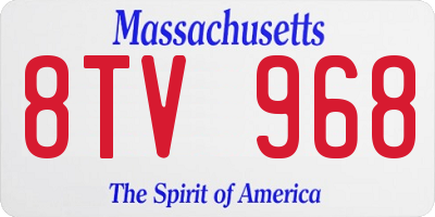 MA license plate 8TV968