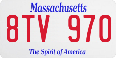 MA license plate 8TV970