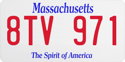 MA license plate 8TV971