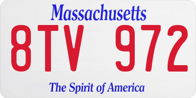 MA license plate 8TV972