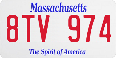 MA license plate 8TV974