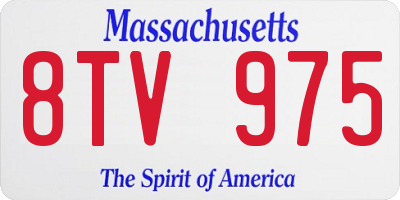 MA license plate 8TV975