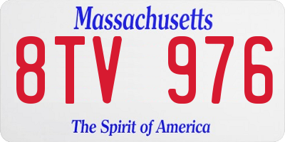 MA license plate 8TV976