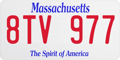 MA license plate 8TV977