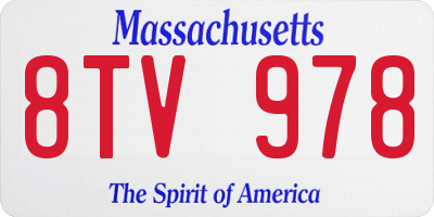MA license plate 8TV978